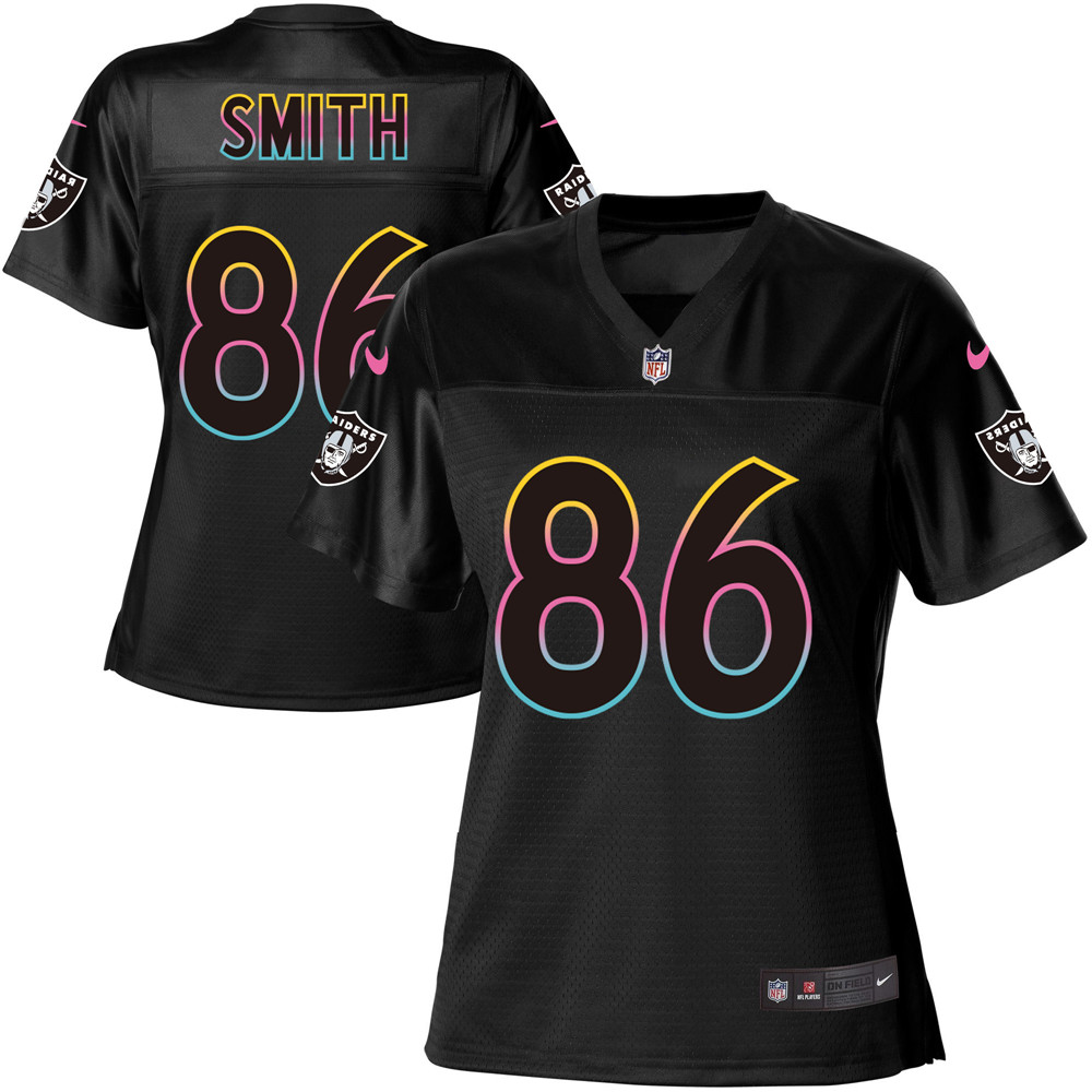 Women's Game Lee Smith Nike Jersey Black - #86 Fashion NFL Oakland Raiders